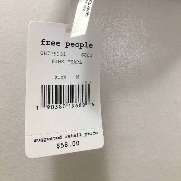 Free People FP pink pearl revelation crop NWT Med - Picture 13 of 16